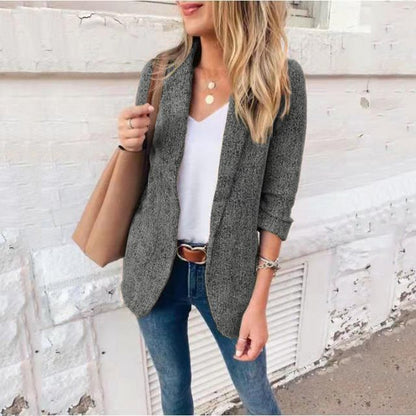 Melange Open Front Blazer YR4055