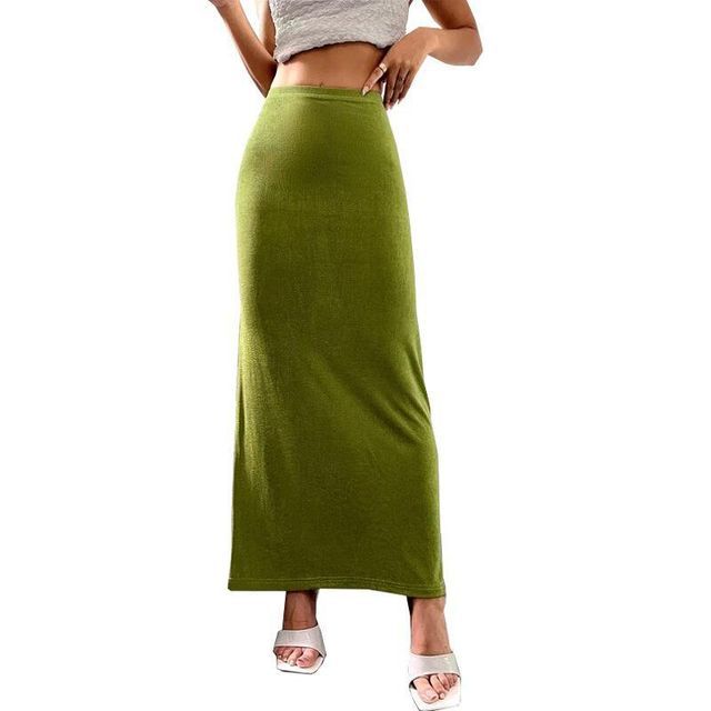 High Rise Plain Maxi H-Line Skirt YR4038