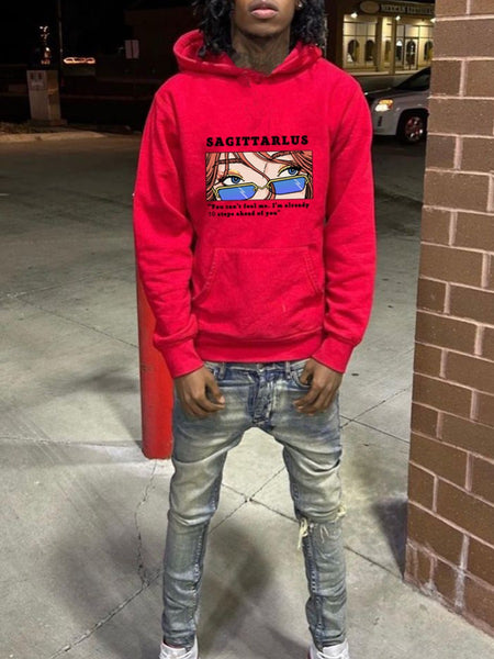 Men Cartoon Letter Print Kangaroo Pocket Hoodie BO5036 Furdela