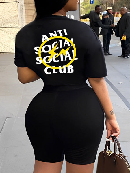 Anti Social Social Club Letter Print T-shirt AR5013