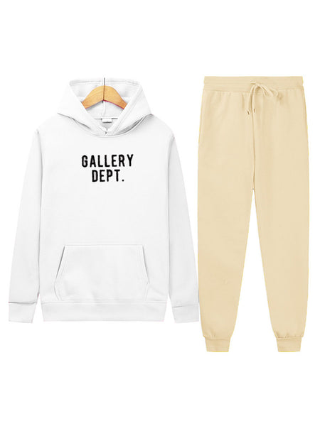 Letter Print Kangaroo Pocket Tracksuit Set AR50101