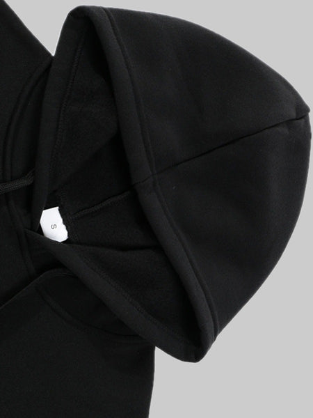 Men Cartoon Letter Print Kangaroo Pocket Tracksuit Set AT9057