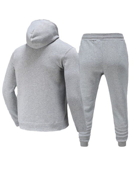 Men Letter Print Kangaroo Pocket Tracksuit Set BO1154