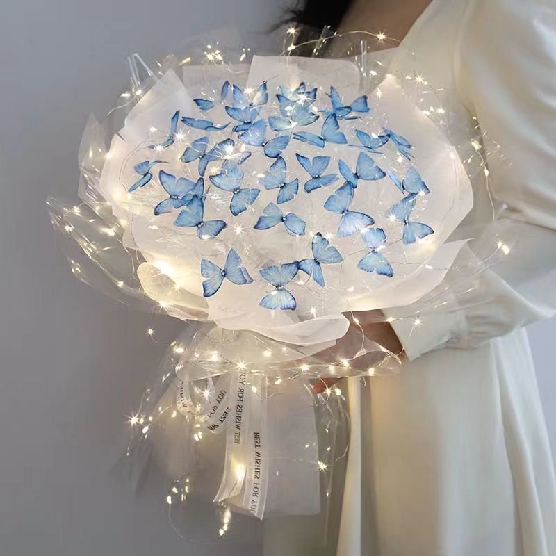 DIY Butterfly Wish you the best Flower Led Bouquet - Furdela