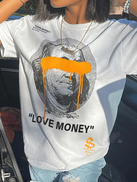 Figure Love Letter Print T-shirt AR5078