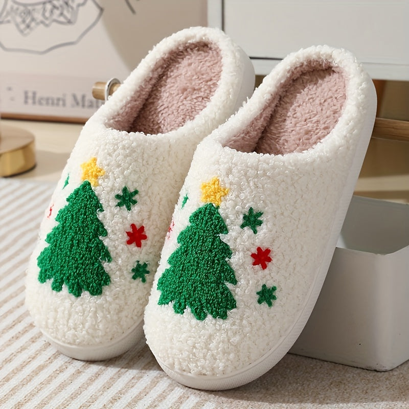 Christmas Tree Pattern Fuzzy Slippers DR6521 Furdela