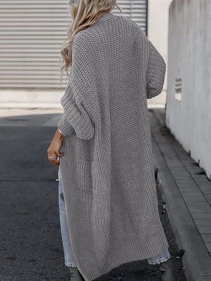 Solid Open Front Pocket Cardigan DN6321 Furdela
