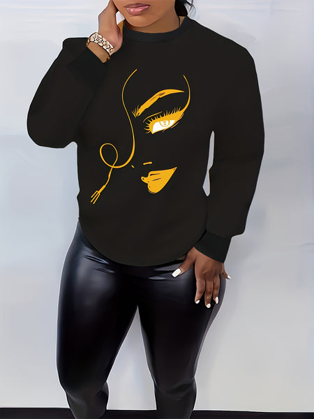 Graphic Print Pullover Sweatshirt FG3549 Furdela