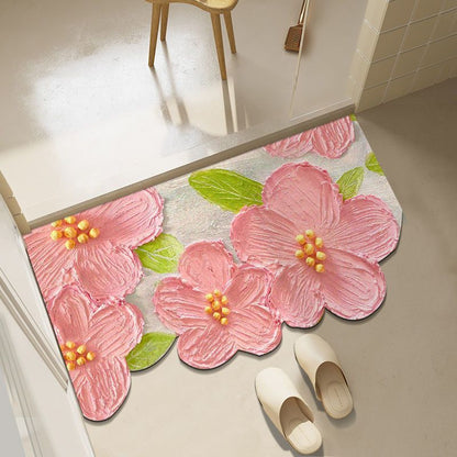 Diatom mud oil painting foot mat bathroom mat