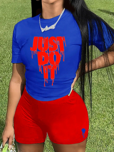 Just Do It Letter Print Kangaroo Pocket Print Hoodie AR501