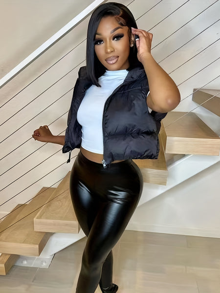 Solid Zip Up Vest GH0573 Furdela