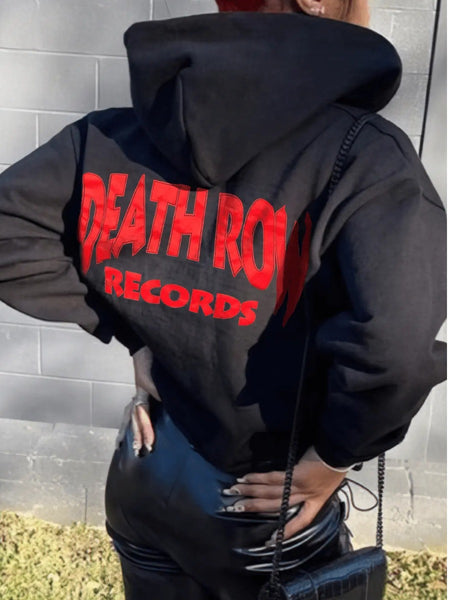 Hooded Collar Letter Print Hoodie AT9033