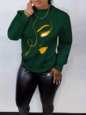 Graphic Print Pullover Sweatshirt FG3549 Furdela