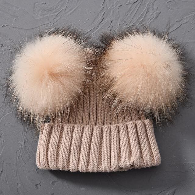 Adult Winter Real Fur Ball Beanie Hat - Furdela Wholesale