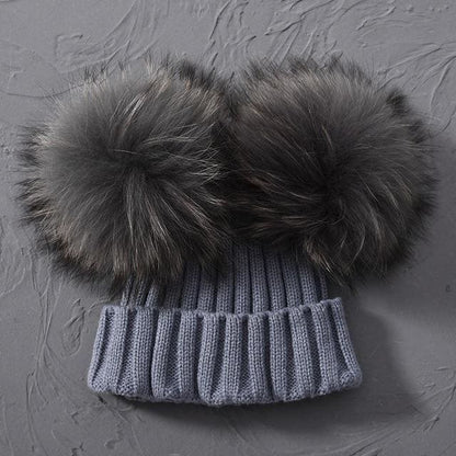 Adult Winter Real Fur Ball Beanie Hat - Furdela Wholesale