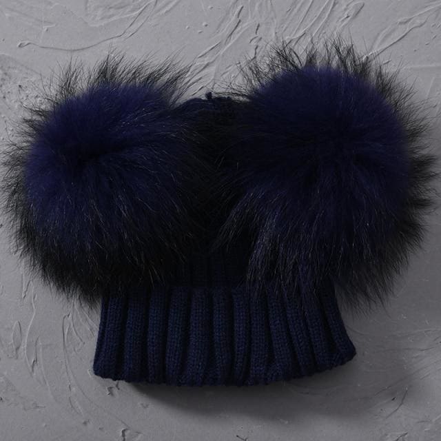 Adult Winter Real Fur Ball Beanie Hat - Furdela Wholesale