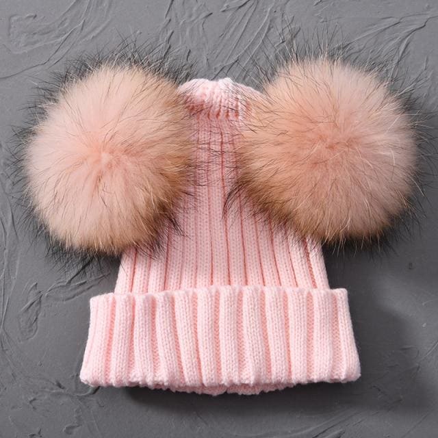 Adult Winter Real Fur Ball Beanie Hat - Furdela Wholesale