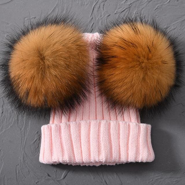 Adult Winter Real Fur Ball Beanie Hat - Furdela Wholesale