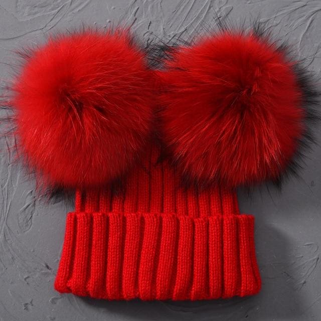 Adult Winter Real Fur Ball Beanie Hat - Furdela Wholesale