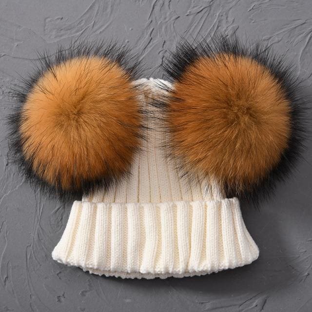 Adult Winter Real Fur Ball Beanie Hat - Furdela Wholesale