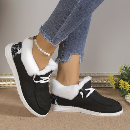 Women's Plush Lined Canvas Shoes GR7841 Furdela