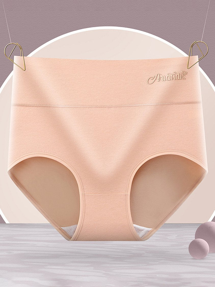 High Waist Cotton Underwear Breathable Abdomen Control Butt Lift Hip Lifting Wormwood Antibacterial Crotch Printed Briefs AA55