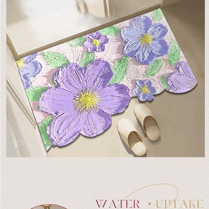 Diatom mud oil painting foot mat bathroom mat