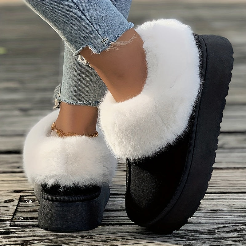 Fall Aesthetic Thermal Plush Lined Furry Snow Boots RG6710 Furdela