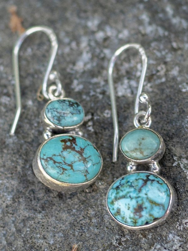 Vintage Simple Turquoise Earrings cc11