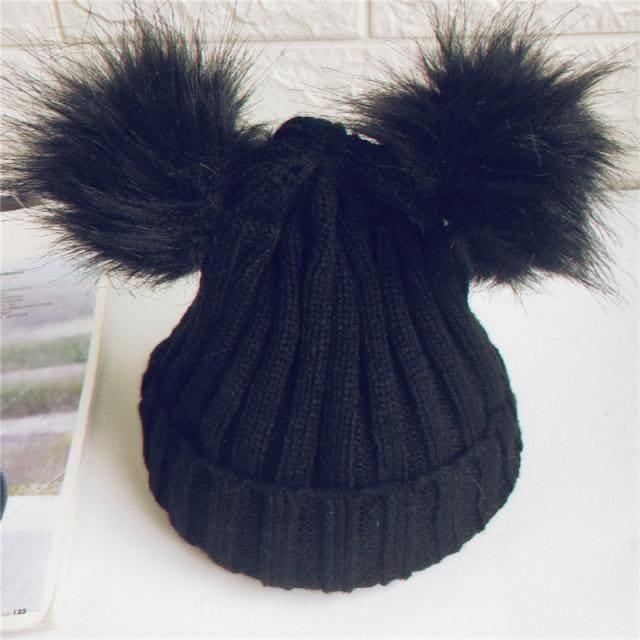 Baby Girls Pompom Beanie Hat - Furdela Wholesale