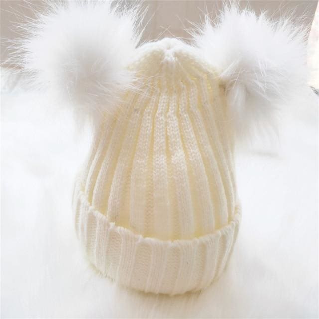 Baby Girls Pompom Beanie Hat - Furdela Wholesale