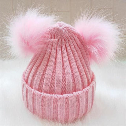 Baby Girls Pompom Beanie Hat - Furdela Wholesale