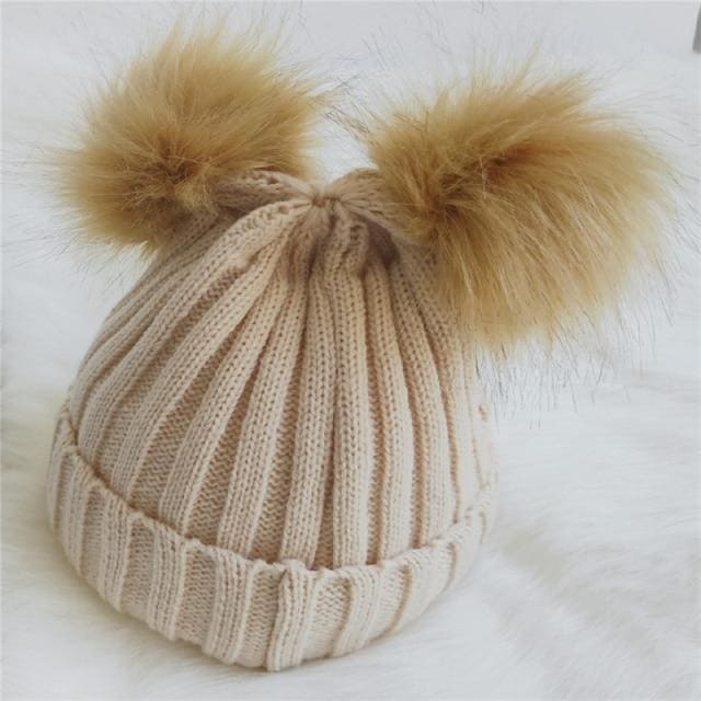 Baby Girls Pompom Beanie Hat - Furdela Wholesale