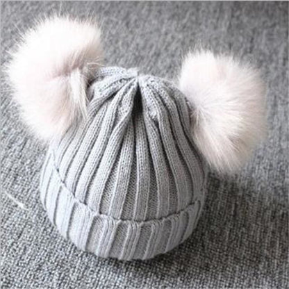 Baby Girls Pompom Beanie Hat - Furdela Wholesale