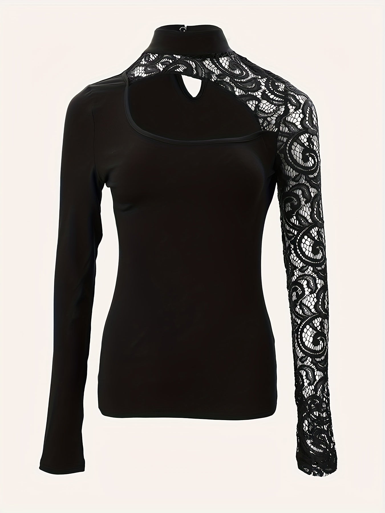 Cutout Lace Stitching T-Shirt RF6521 Furdela