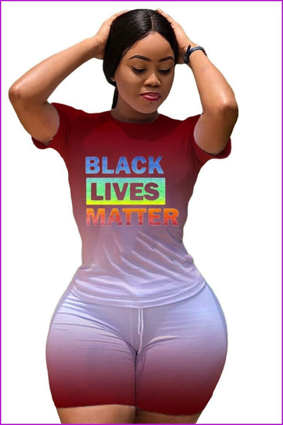 Black Lives Matter Colorful Shirt and Shorts Set DE218 - Furdela