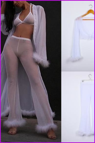 Black/Pink/White Sweet Fluffy Tulle Top/Pants Set F154 - Furdela