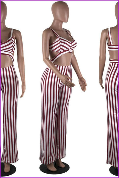 Black/Red/Blue Stripes Bow Jumpsuit F109 - Furdela