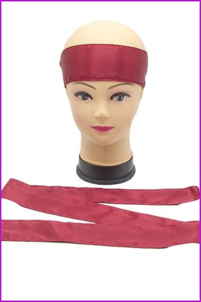 Blank No Logo Satin Hair Silk Head Wrap Tie - Furdela