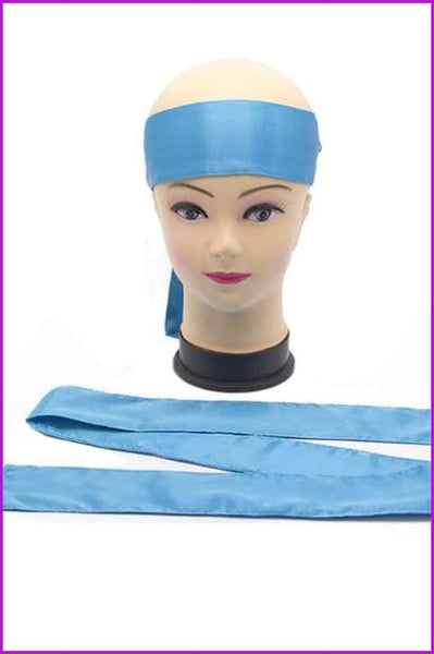 Blank No Logo Satin Hair Silk Head Wrap Tie - Furdela
