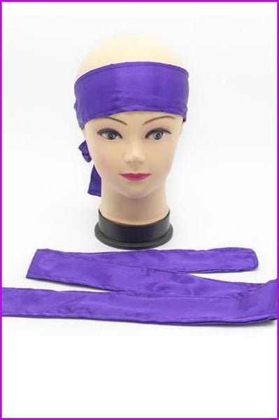 Blank No Logo Satin Hair Silk Head Wrap Tie - Furdela