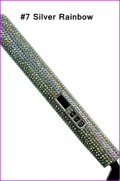 Bling Flat Hair Iron Straighter with AB Crystal Handmade Bling Rhinestone F039 - Furdela