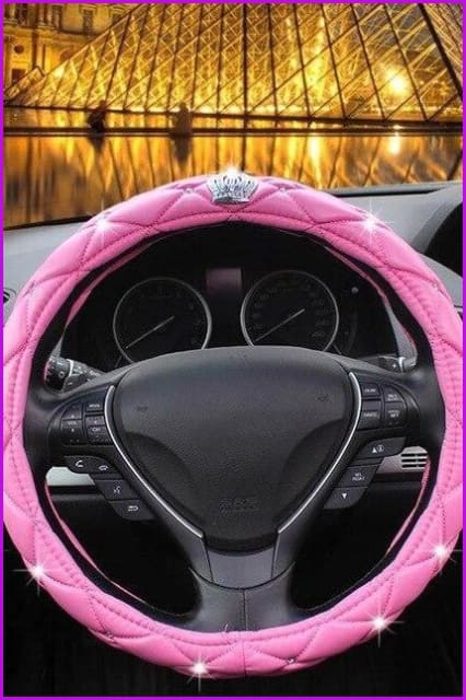 Bling Bling Full Sparkly Rhinestone Universal Leather Car Steering Wheel Cover DE298 - Furdela