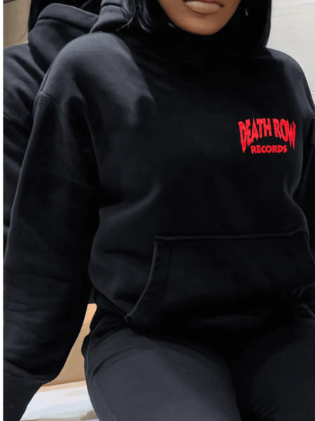 Hooded Collar Letter Print Hoodie AT9033