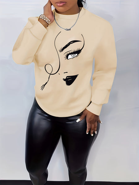 Graphic Print Pullover Sweatshirt FG3549 Furdela