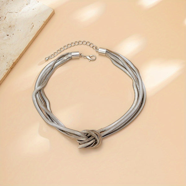 Multi-layer Knotted Chain Design Choker HT5877 Furdela