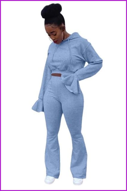 Casual Jogger Pants Suit Two Piece Set - Furdela