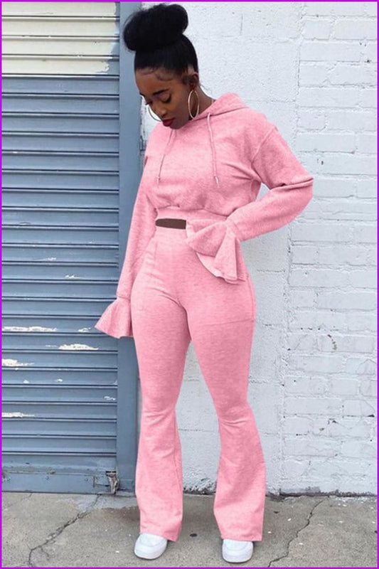 Casual Jogger Pants Suit Two Piece Set - Furdela