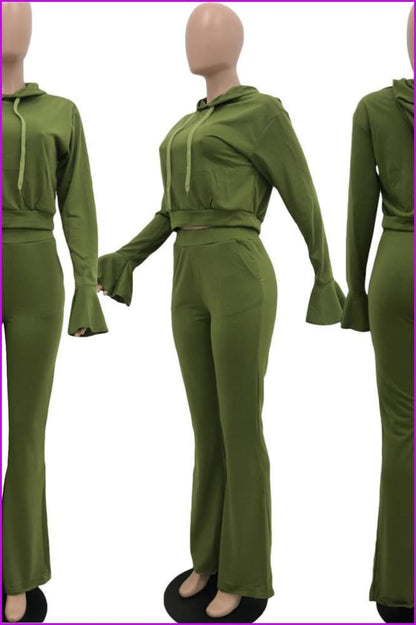 Casual Jogger Pants Suit Two Piece Set - Furdela