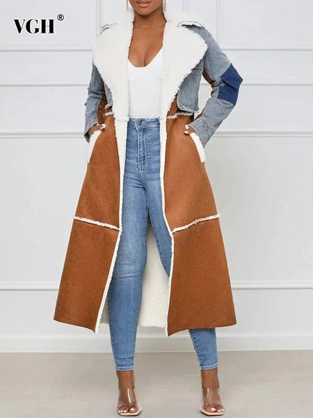 Casual Patchwork Pockets Colorblock Jackets - Furdela